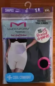 Maidenform Flexees Women's 3XL High Waist Thigh Slimmer FLS078 Black Firm #21424
