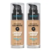 Revlon ColorStay Longwear Makeup Normal/Dry Skin SPF20 30ml 250 FRESH BEIGE - 2 pack