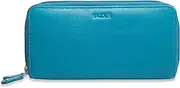 [SADDLER] Luxurious Real Leather Long Double Zip Phone Wallet Clutch Credit Card Holder | RFID Protection| Designer Credit Card Purse for Ladies | Gift Boxed - Teal