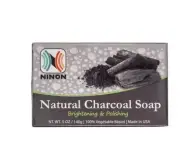 Ninon Charcoal Soap, Brightening & Polishing Soap, 5 oz, 100 % Plant-Based