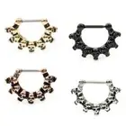 16G Lined Skulls Septum Clicker Ring Nose Nipple Bar Cartilage Piercing 3/8 Inch