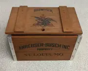 Vintage Anheuser Busch Gardens FL. Budweiser Mini 6" Wooden Beer Crate Box USA
