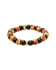 Dell Arte by Jean Claude 24K Over Silver Beaded Krobo Stretch Bracelet