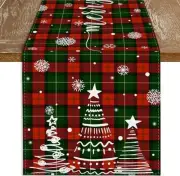 13x72 Inch Christmas Table Runner for Party Decorations, Red Green Buffalo