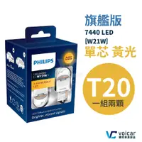 在飛比找蝦皮商城優惠-PHILIPS飛利浦 T20 7440 LED 單芯黃光 方