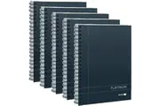 5 Pack Spirax 401 Platinum Notebook Spiral Bound 200 Page A5 Black Bulk