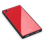 Bakeey Square Glossy Tempered Glass Protective Case for iPhone X/7/8/7Plus/8Plus IPHONE 7 PLUS/8 PLUS RED