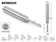 1/8" Dia. 2 Flute Ball Nose CNC Router Bit - 1/4" Shank - Yonico 34210-SC