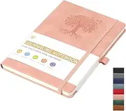 A5 Journal Notebook for Men and Women, Lined Hardcover Notebook with Elastic Closure for Diary Writing, Work and Note Taking, Journal(Pink)
