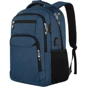 Laptop Backpack Business Travel Backpack with USB Charging Port Computer Bag Fits 15.6 Inch Laptop,Navy