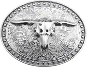 [eMagTech] Longhorn Belt Buckle Western Belt Buckle Men's Fashion Cool Retro Western Cowboy Belt Buckles for Men And Youth Fit for 3.8-4cm Width Belt
