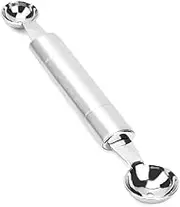 Silver Double Ended Headed Fruit Icecream Ball Spoon Melon Baller Parisienne Scoop Smooth Round Melon Balls Melon Scoop for Watermelon/Ice 30mm Melon Ballers