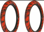 2 RALSON 20 x 2.35 GRAPHICS RED FIREBALL BMX BICYCLE TIRES & TUBES