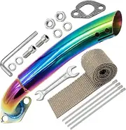 Header Exhaust Pipe Kit for Predator 212cc 196cc 224cc 6.5hp Coleman CT200u CT200u-ex B200R BT200X KT196 Baja Warrior MB200 Axis M200 GX160 GX200 Engine, Mini Bike & Go Kart Performance Parts