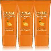 Facial Exfoliating Gel, [New] Facial Exfoliant Gel, Deep Cleansing Exfoliating Scrub Face Body Skin, Moisturizing Facial Exfoliator Orange for Women 60g,3Pcs