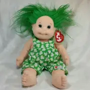 TY Beanie Kids SHENANIGAN 10” Plush Doll, Green wWhite Shamrocks, March 17, 1993