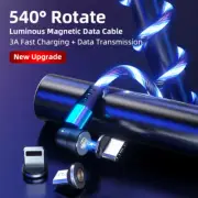 LED Magnetic 540 Fast Charging Data Cable Cord Charger | Type-C Micro USB iPhone