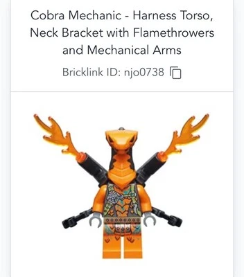 LEGO Ninjago Minifigure Cobra Mechanic - Flamethrowers njo0738