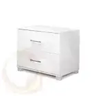 Artiss White High Gloss Two Drawers Bedside Table