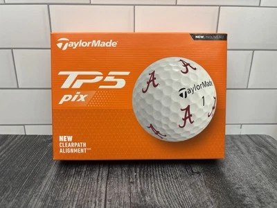 Dozen Taylormade TP5 Pix Alabama Crimson Tide v3 NCAA New Rare Golf Balls
