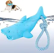 CoubonTail Dog Floating Toy, Dog Chew Toy for Aggressive Chewers, Pool Toy with Rope for Interactive Fetch & Play, Dog Beach Toy Set (Shark)