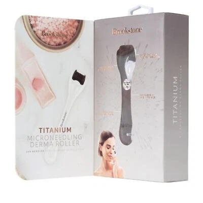 BROOKSTONE CORDLESS TITANIUM MICRO NEEDLE DERMA ROLLER NEW! FINE LINES WRINKLES