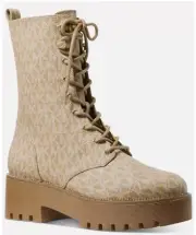Michael Kors Women's Bryce Lug Sole Platform Combat Boot Carmel Size 6,5