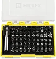 Hiltex 10060 Security Bit Set with Magnetic Extension Adapter, 61 Piece | 1/4-Inch Hex Shank | CR-V Steel