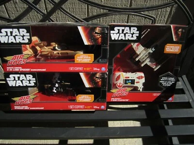 STAR WARS AIR HOGS ZERO GRAVITY X-WING STARFIGHTER + LAND SPEEDER + SPEEDER BIKE