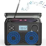 Portable Radio Tape Cassette Cd Players, Cd Cassette Player Combo with 4000mah Battery, FM Radio, Bluetooth Connecting, TF Card, USB Input, Vintage CD Player, Top Loading CD Boombox