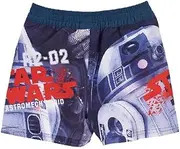[Disney] Star Wars Boys' Swimming Shorts, Swimsuit, Boxer Shorts, Surf Swim Shorts for Boys, Storm Trooper and R2D2 Design, Sizes 4 to 10 Years
