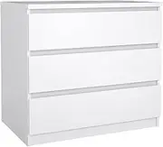 Tvilum Scottsdale 3 Drawer Chest in White High Gloss