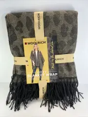 NWT Woolrich Cozy Brushed Blanket Wrap Leopard 1 sz fits all