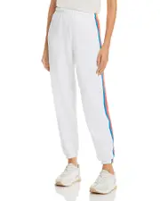 Rainbow-Stripe Sweatpants in White Neon Rainbow