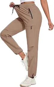 [LadyJoy] Hiking Pants Women Cargo Joggers for Women Summer Golf Travel Pant Lightweight Elastic Quick Dry Water Resistant with Pockets