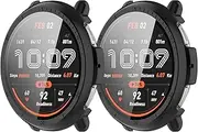 2-Pack Protective Case Intended for Amazfit Active 2 (A2437) Screen Protector Cover, Hard PC Case with Tempered Glass Screen Protector for Amazfit Active2 Smartwatch (2 Pack F)