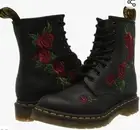 NIB Dr. Martens 1460 Vonda 8 Eye Floral Leather Boots Black, Size 8 Embroidered