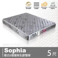 在飛比找Yahoo!奇摩拍賣優惠-BD【赫拉居家】Sophia蘇菲亞 硬式6環護脊乳膠雙線床墊