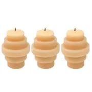 3x Urban Stacked 6cm Vanilla Scented Candle Home Fragrance Tabletop Decor Honey