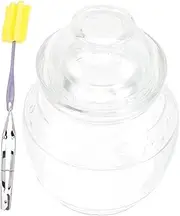 [GRIRIW] Traditional Glass Fermenting Jar with Cover Versatile Pickle Container for Home Kitchen for Storing Cereals Dried Fruits Honey and More