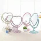 Heart Shaped Makeup Mirror Vintage Rotatable Plastic Makeup Dresser Mir_dn