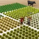 Model Grass Miniature Scenery Railroad Trains Grass Green Tufts 104Pcs