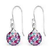 Sterling Silver Crystal Ball Earrings