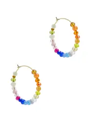 Anni LU Gili 18kt Gold-plated Beaded Hoop Earrings - Multicoloured 1 ONE SIZE