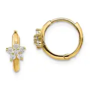 Madi K Kid's Earrings 14k Children's Flower Hinged Hoop, 0.82 gram