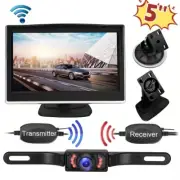 Wireless Car 5" Monitor Backup Camera Rear View HD Parking System Night Vision