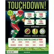 TOUCHDOWN 1 POINT/375P HARD CARD PULL TAB TICKETS ALL HOLDS WIN FOOTBALL GAME