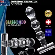 BDSM Glass Anal Plug Dildo Anal Beads Dong Butt Thruster Plug Adult Sex Toy