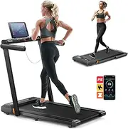 Acezoe 2 in 1 Folding Treadmills for Home Small Office, 2.5HP Under Desk Treadmill with Smart APPs, 12 HIIT Modes and Touch Screen, Portable Walking Treadmill for Walking Running, 265lbs Capacity