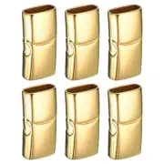 6Pcs 10mmx5mm Flat Leather Clasps, Bracelet Clasps, Gold
